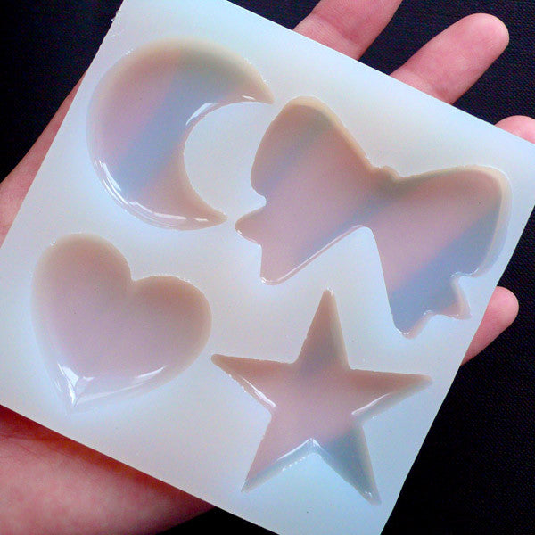 Heart Flexible Mold, Epoxy Resin Silicone Mould, Heart Cabochon Mold, MiniatureSweet, Kawaii Resin Crafts, Decoden Cabochons Supplies