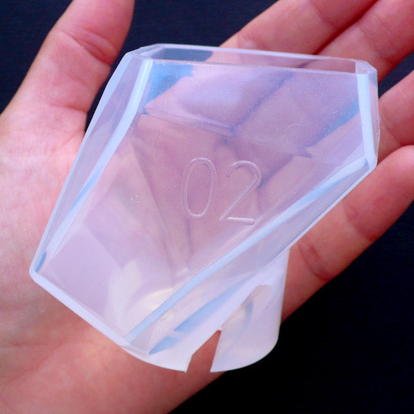 Large Faceted Crystal Silicone Mold, Resin Paperweight Flexible Mold, Large Quartz Mold, Faceted Stone Silicone Mold