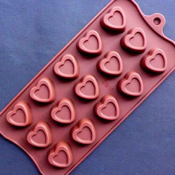 Heart Flexible Mold, Epoxy Resin Silicone Mould, Heart Cabochon Mold, MiniatureSweet, Kawaii Resin Crafts, Decoden Cabochons Supplies