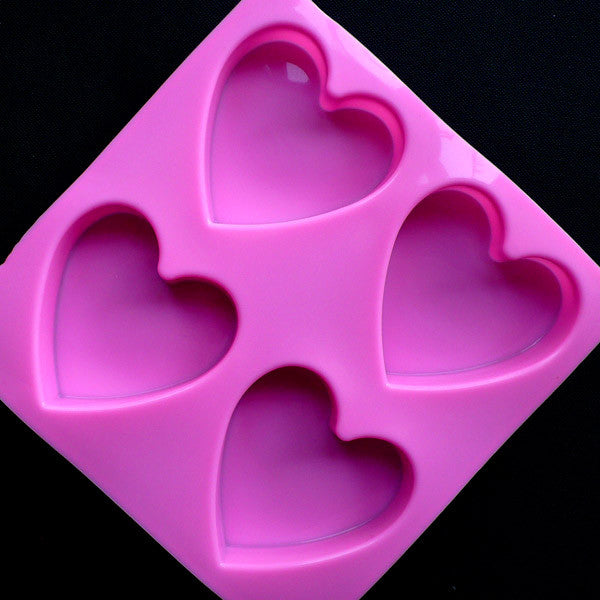 Large Heart Silicone Mold, Heart Coaster Mold, Clear Soft Mould for, MiniatureSweet, Kawaii Resin Crafts, Decoden Cabochons Supplies