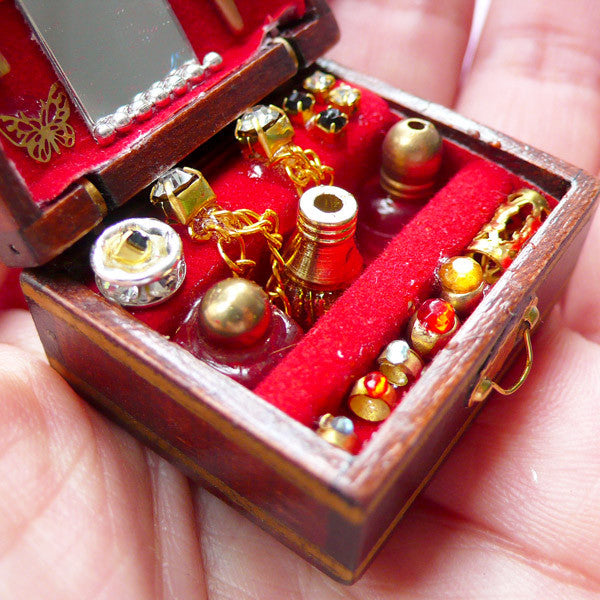 Engagement Ring in Blue Jewelry Box - Dollhouse Miniature - Itsy