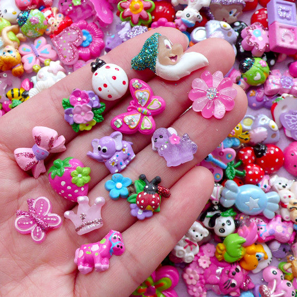 Iridescent Puffy Star Beads, Mini Glass Bead in Rainbow Colour, Kawa, MiniatureSweet, Kawaii Resin Crafts, Decoden Cabochons Supplies