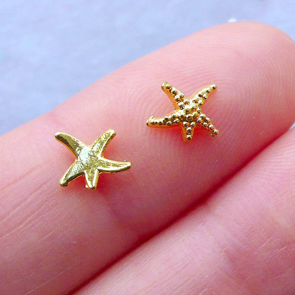 3d glitter starfish shell nail art decoration charms / 6pcs