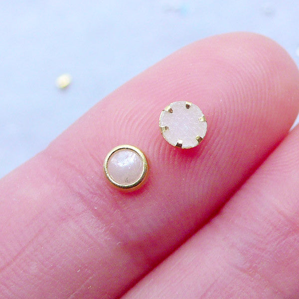 Tiny Coin Cabochon / Charms (2pcs) (6mm x 8mm / Gold) Nail Art