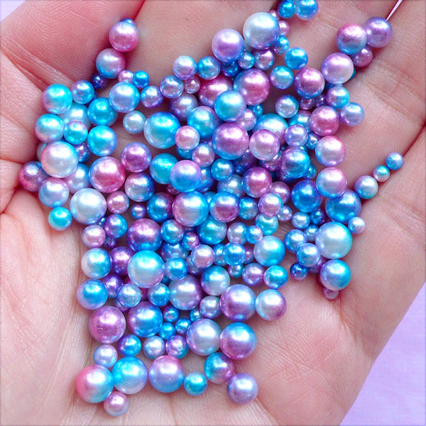 Blue Pearl Charm Flat Back Pearls Pearls for Nails Blue Pearls for