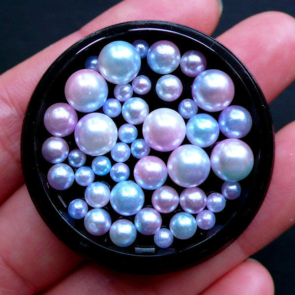 Gradient Galaxy Pastel Beads  Kawaii Mermaid Pearls in Galaxy