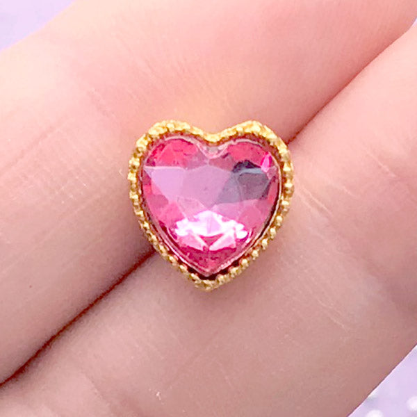 Dark Pink Heart Gems