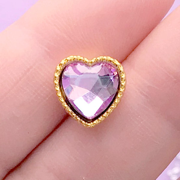 Pink Acrylic Hearts Gemstone