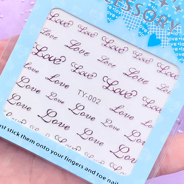 Love Word Sticker (Purple Pink), UV Resin Fillers