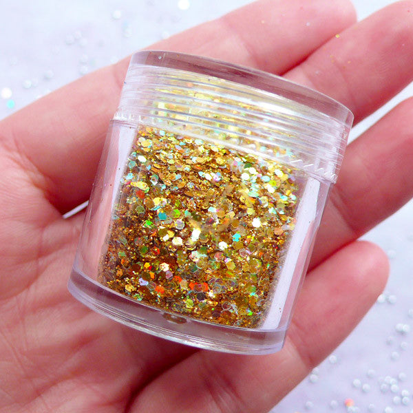 Iridescent Gold and Silver Glitter Powder