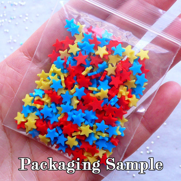 CLEARANCE Polymer Clay Star Toppings, Fake Sprinkles, Faux Cupcake D, MiniatureSweet, Kawaii Resin Crafts, Decoden Cabochons Supplies