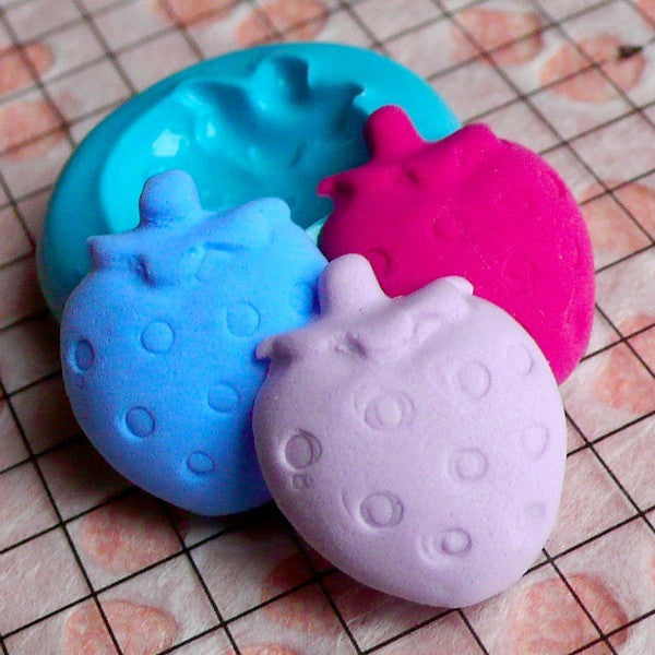 Strawberry Silicone Mold Ice Cream Chocolate Resin Handmade Glue