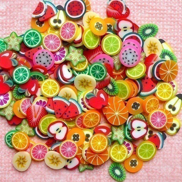 Fruit Polymer Clay Slices (Big), Vegetable Fimo Clay Cane Slices, Mi, MiniatureSweet, Kawaii Resin Crafts, Decoden Cabochons Supplies