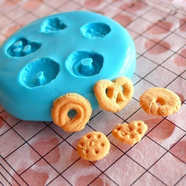 Miniature Cookie Silicone Mold (5 Cavity) | Dollhouse Biscuit DIY | Doll  Food Craft | Fimo Clay Mold | Kawaii Resin Mold (8mm)