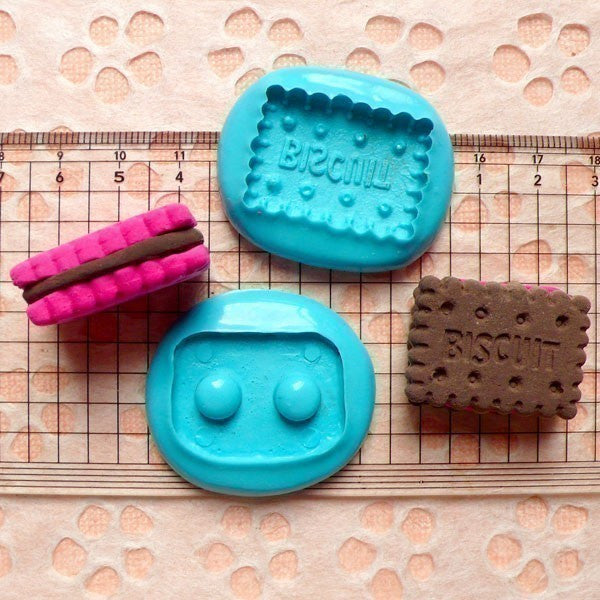 Silicone Mold Flexible Mold Cookie Mold Biscuit Mold w/ Sprinkles 25mm, MiniatureSweet, Kawaii Resin Crafts, Decoden Cabochons Supplies