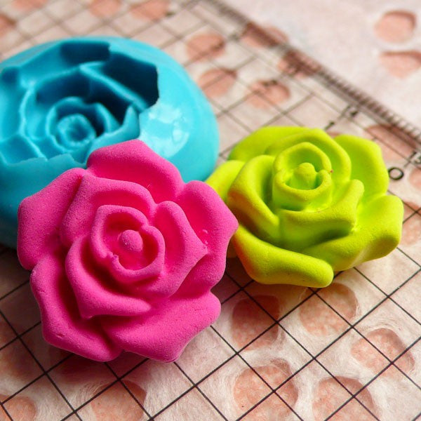 Silicone Mold Rose Flower used with Resin Clay Hot Glue Metal