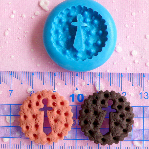 Silicone Mold Flexible Mold Cookie Mold Biscuit Mold w/ Sprinkles 25mm, MiniatureSweet, Kawaii Resin Crafts, Decoden Cabochons Supplies