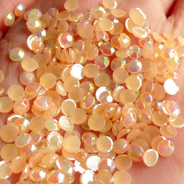 CLEARANCE 4mm Acrylic AB Rhinestones / Round Jelly Rhinestones