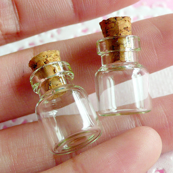 15 pcs glass jars with corks