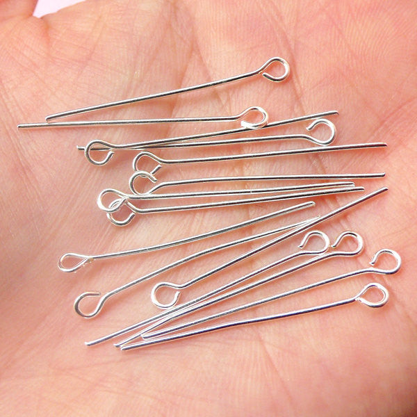 T Pins / Flat Head Pins (30mm / 1.18 inches / 100 pcs / Gold) DIY Bead, MiniatureSweet, Kawaii Resin Crafts, Decoden Cabochons Supplies