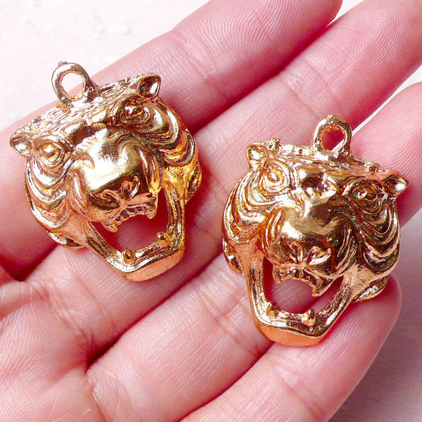 Tiger Keychain Gold Sparkling Charms
