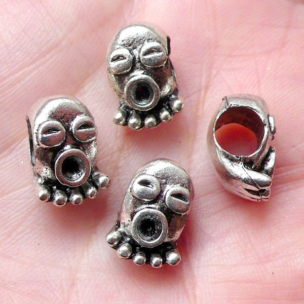 Silver Octopus Beads, Sea Life Beads