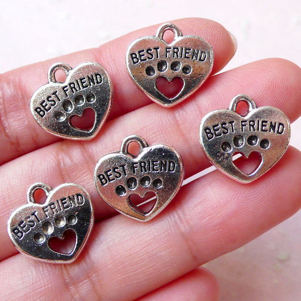 5Pcs Metal Heart Pendant Charms For Woman Jewelry Making Handcraft