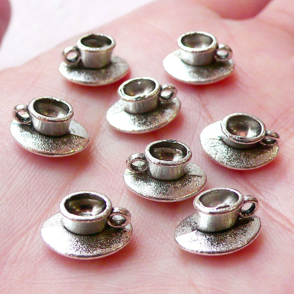 10PCS, Coffee Cup Charms for Jewelry Making, Charm Kettle Pendant