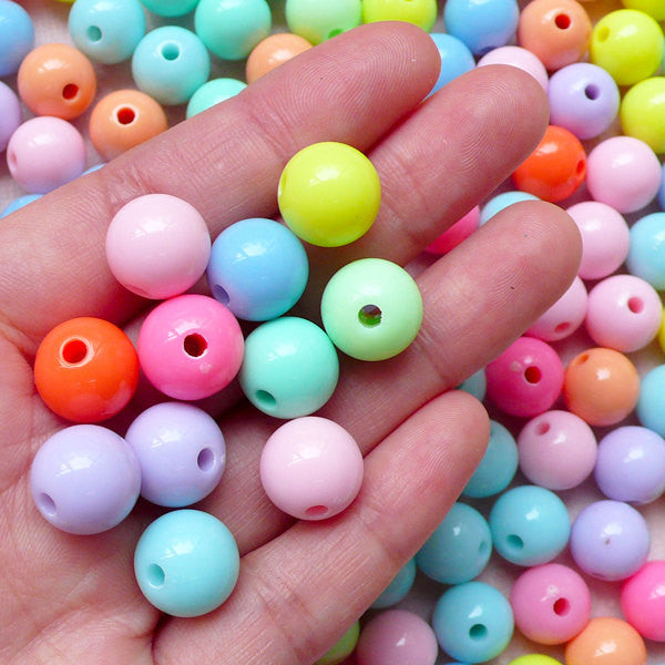 1440Pcs 6mm Candy Color Acrylic Round Beads, 24 Colors Assorted Plastic  Bubble Gum Beads with Hole Loose Beads Bulk for Bracelets Necklace Jewelry