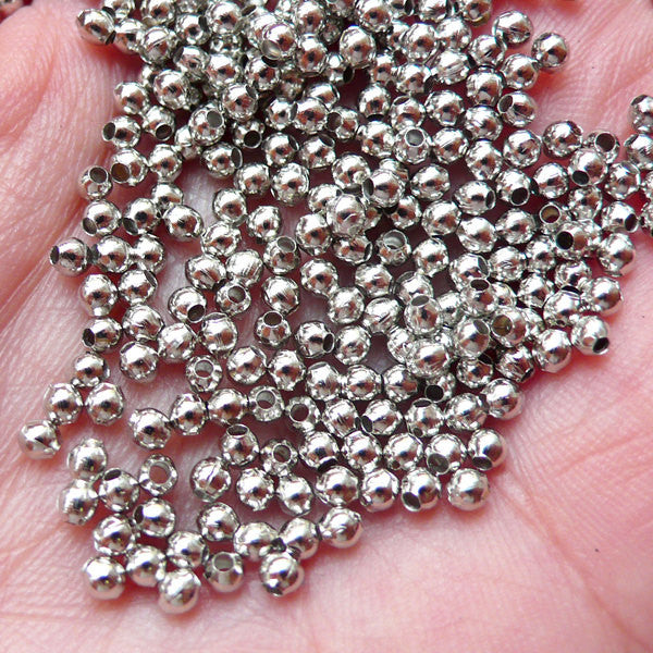 200 Pcs Metallic Gold Round Small Loose Plastic Pearls Beads Christmas  Crafts