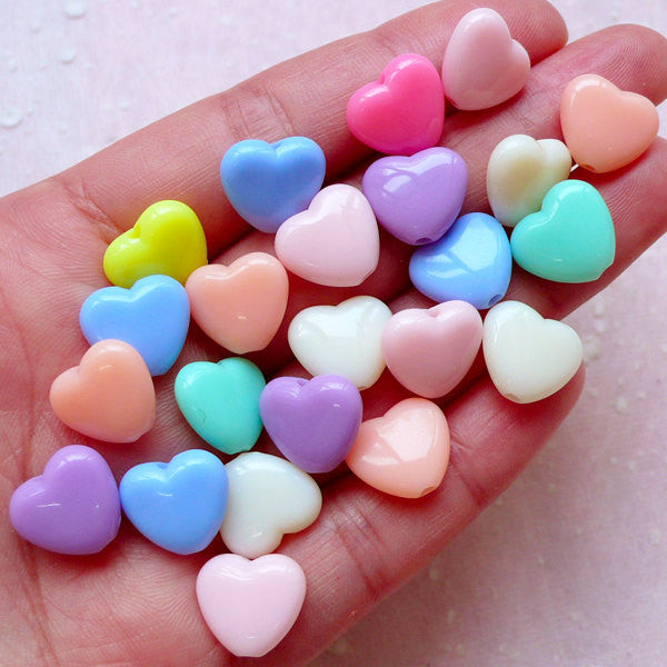 Small Pastel Heart Beads, Cute Heart Beads for Earrings, Pastel Beads for  Jewelry Making, Cute Heart Bead Mix, Fairy Kei Beads, Heart Shaped