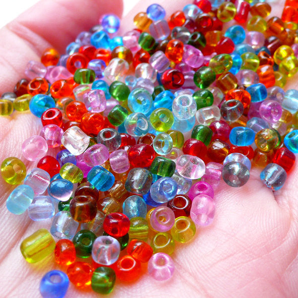 Seed bead mix in box, 4mm size #6, 15 different colors, ca. 5850 beads, 1 pc