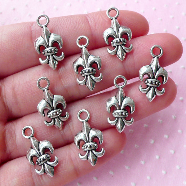 Tiny Silver Heart Charms, 10mm, 10 Pieces -C1259