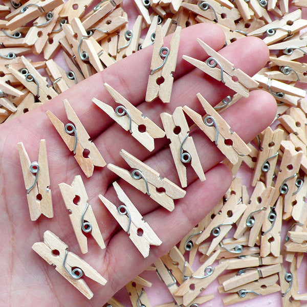 Small Mini Wooden Clothes Pins, Doll House Tiny Clothespins, Wood Rustic  Mini Clothespins, Tiny Wooden Clothespins, Sets of 20 Clothespins 