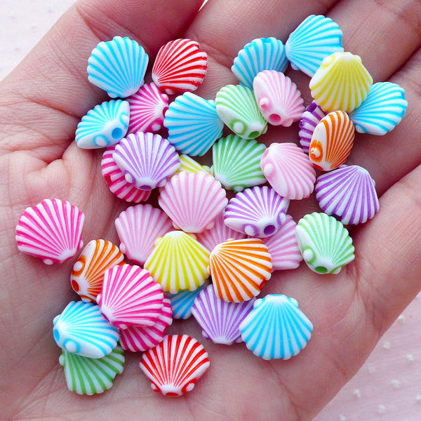 Pastel Star Beads - 11mm Pastel Shimmer 3D Star Acrylic or Resin Beads - 80  pcs set