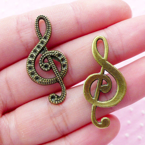 CLEARANCE Music Note / Treble Clef / G-clef Charms (6pcs) (15mm x