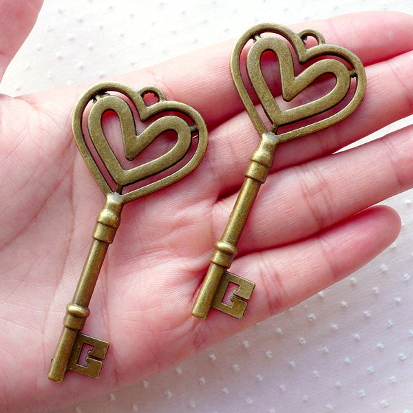 Bingcute 6 Type of 30pcs Bronze Vintage Large Skeleton Keys -Vintage Keys Charms Skeleton Key Set