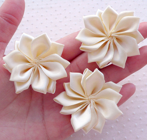 25 Yards Cream Color Wedding Bouquets Satin Ribbon – Floral Supplies Store