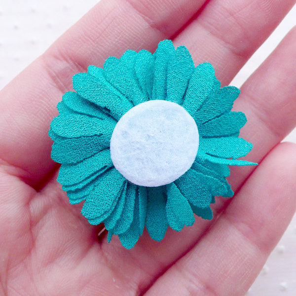 Rose Flower Applique / Fabric Flowers (3pcs / 3.5cm / Pink) Baby Flora, MiniatureSweet, Kawaii Resin Crafts, Decoden Cabochons Supplies