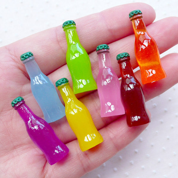 Soft Drink Old Fashion Soda Bottle Fake Food Miniatures 3D Charms Cabo