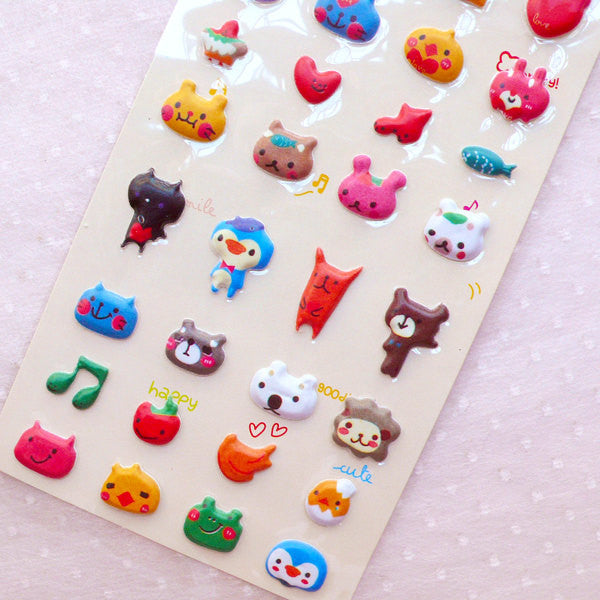 Happy Fruit Cute Kawaii Kitsch Puffy 3D Stickers 