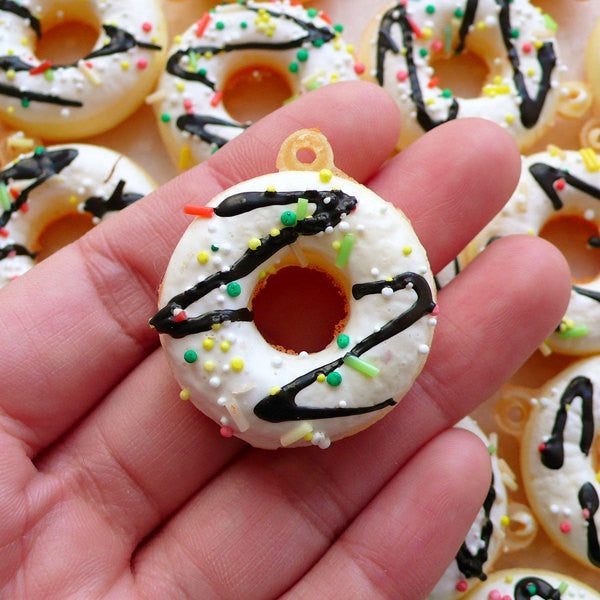 Kawaii Donuts Charms Pendants For Jewelry Making Bracelets Necklace  Earrings Making Resin Flat Back Cabochon