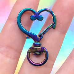 CLEARANCE Heart Snap Clip with Swivel Ring