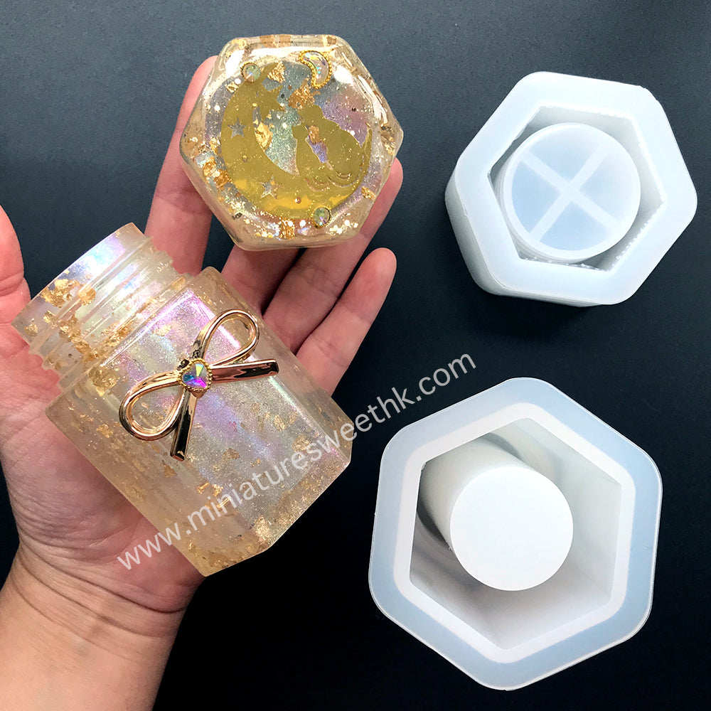 Jars Resin Silicone Molds with Lid, Resin Jar Silicone Molds for Storage  Box