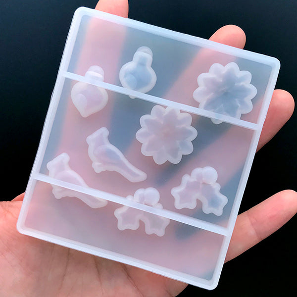 Christmas Embellishment Silicone Mold Assortment for Resin Art (8 Cavi ...