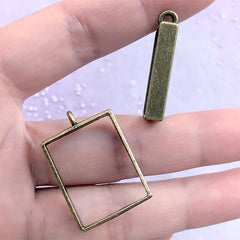 12 Jewelry connectors art deco links jewelry findings bronze components  20mm x 31mm
