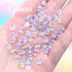 Kawaii Purple Heart Beads, 8mm Beads for Bracelet, Heart Beads for Nec