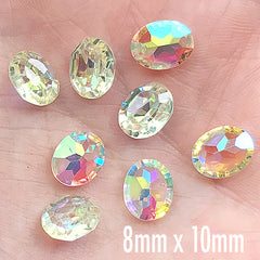 Teardrop Ombre Acrylic Rhinestones, Faceted Rainbow Rhinestones, Fau, MiniatureSweet, Kawaii Resin Crafts, Decoden Cabochons Supplies