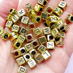 Square Alphabet Beads / Cube Letter (You Pick Letters or We Pick