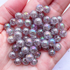Matte Iridescent Heart Beads, Small Glass Bead in Rainbow Colour, Ka, MiniatureSweet, Kawaii Resin Crafts, Decoden Cabochons Supplies